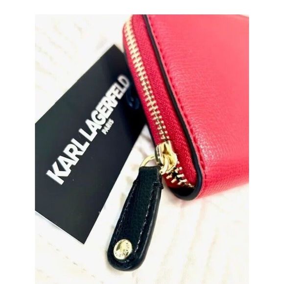 KARL LAGERFELD LH2EU5BT Maybelle Clutch/Wallet Crossbody Red Bag - w/ Choupette - Picture 9 of 10